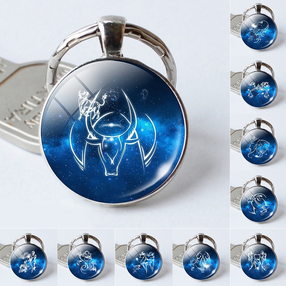 Móc khóa họa tiết 12 cung hoàng đạo đáng yêu thời trang