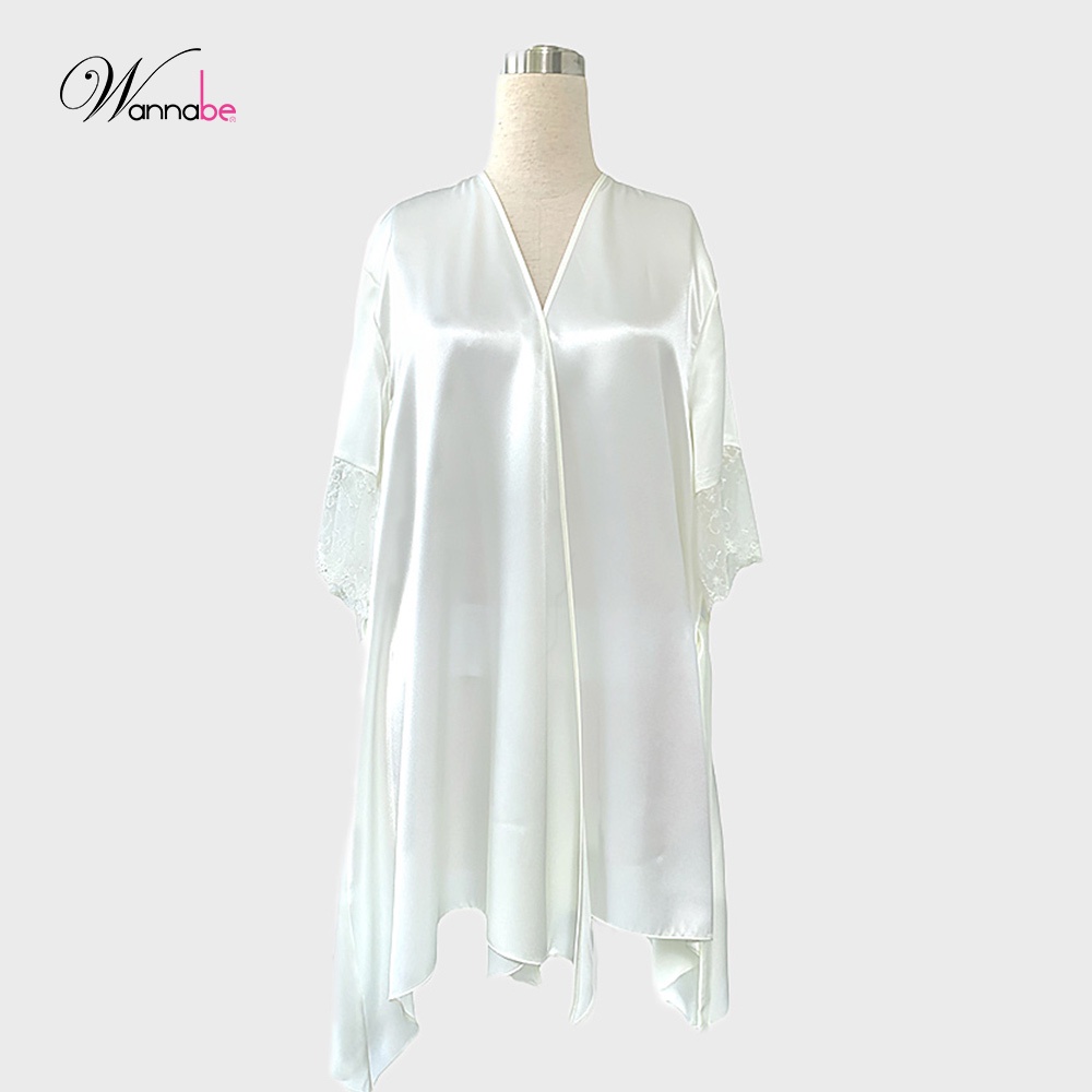 Áo choàng ngủ phi lụa kimono cao cấp Wannabe KIS47 kiểu dáng lạ mắt nữ tính quý phái