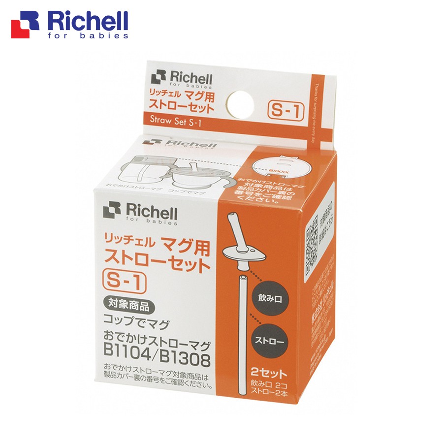 Bộ 2 ống hút thay thế cho cốc tập uống 3 giai đoạn Richell RC93794