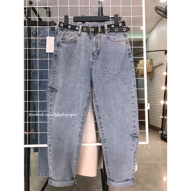 QUẦN BAGGY JEANS CẮT CÁCH (ko kèm thắt lưng)