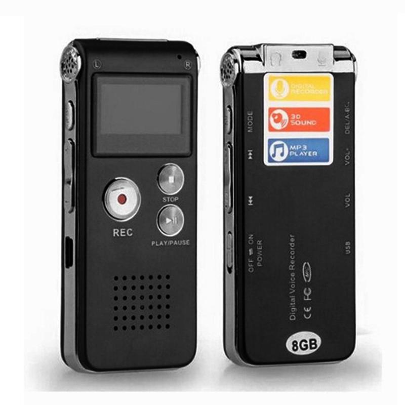 Máy ghi âm / âm thanh / ghi âm kỹ thuật số 8GB 13Hr Máy nghe nhạc MP3 Dictaphone có thể sạc lại