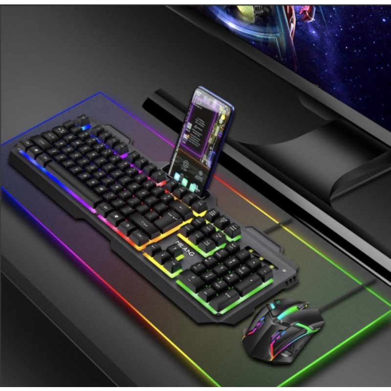 Bàn phím gaming có dây full led nhiều màu với thiết kế kiểu dáng mạnh mẽ siêu chuẩn game