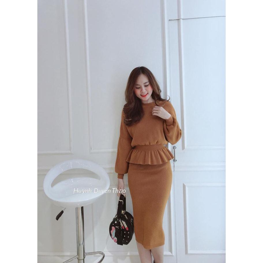 Sét len áo pelum + chân váy bút chì (ảnh thật,video | BigBuy360 - bigbuy360.vn