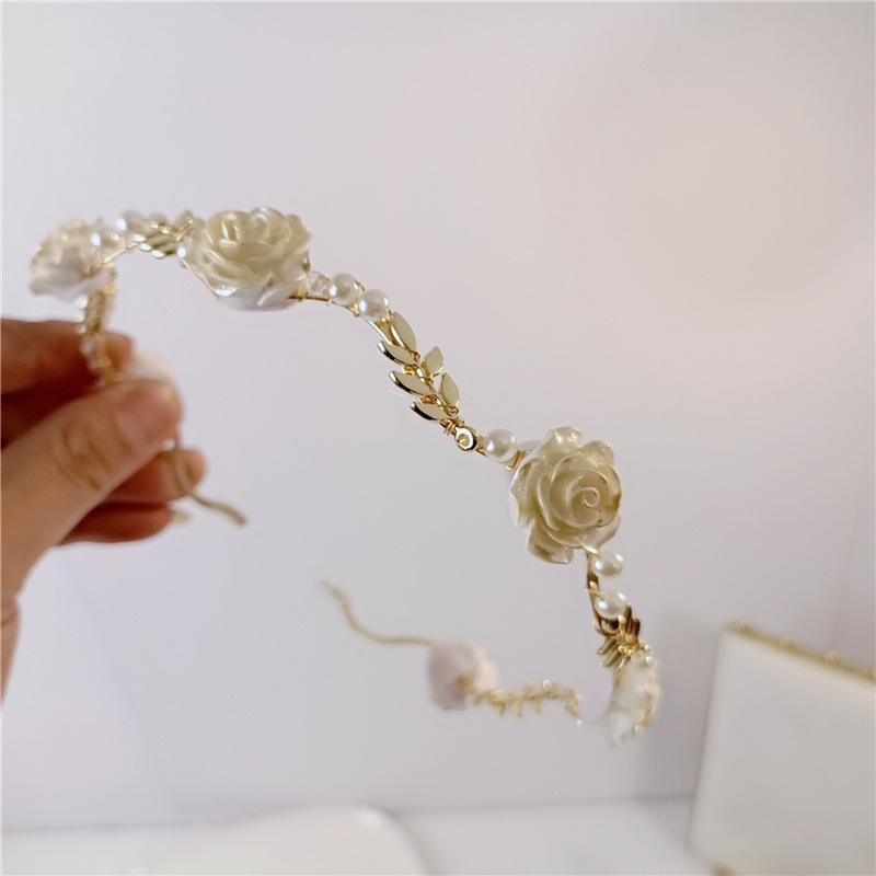 Kẹp Tóc Hoa Hồng Đính Ngọc Trai Thời Trang Hàn Quốc