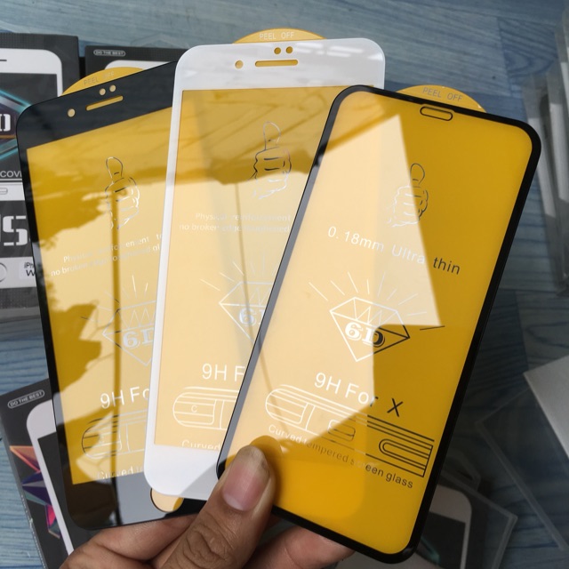 Kính cường lực full màn lp phủ nano siêu mượt rất dễ dán 6/6s/7/8/7plus/8plus