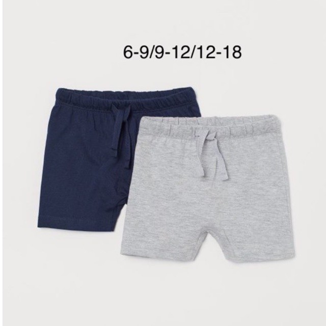 Quần đùi cotton H&amp;M chuẩn auth UK sz6-9/9-12/12-18