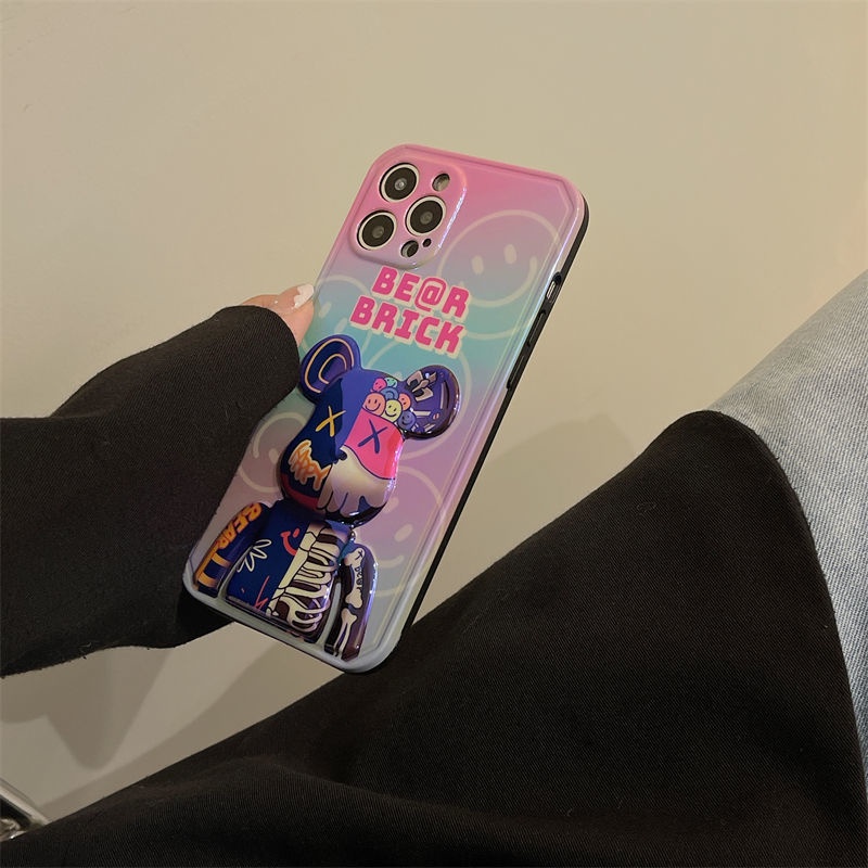 Ốp điện thoại in hình gấu 3D nhiều màu cho IPhone 12 13 11 Pro Max X Xs Max Xr