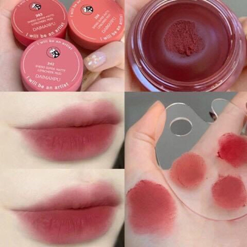 CHÍNH HÃNG Set Kiss Beauty Son Creamy Super Matte Đa Năng Set 3 Hũ Vừa Làm Son Vừa Làm Má Hồng