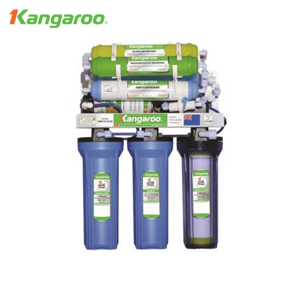 Máy Lọc Nước Kangaroo KGRP12, Có 9 cấp lọc, Công suất lọc 15 lít/1h, Tự động sục rửa lõi lọc số 4, Bảo hành tại nhà