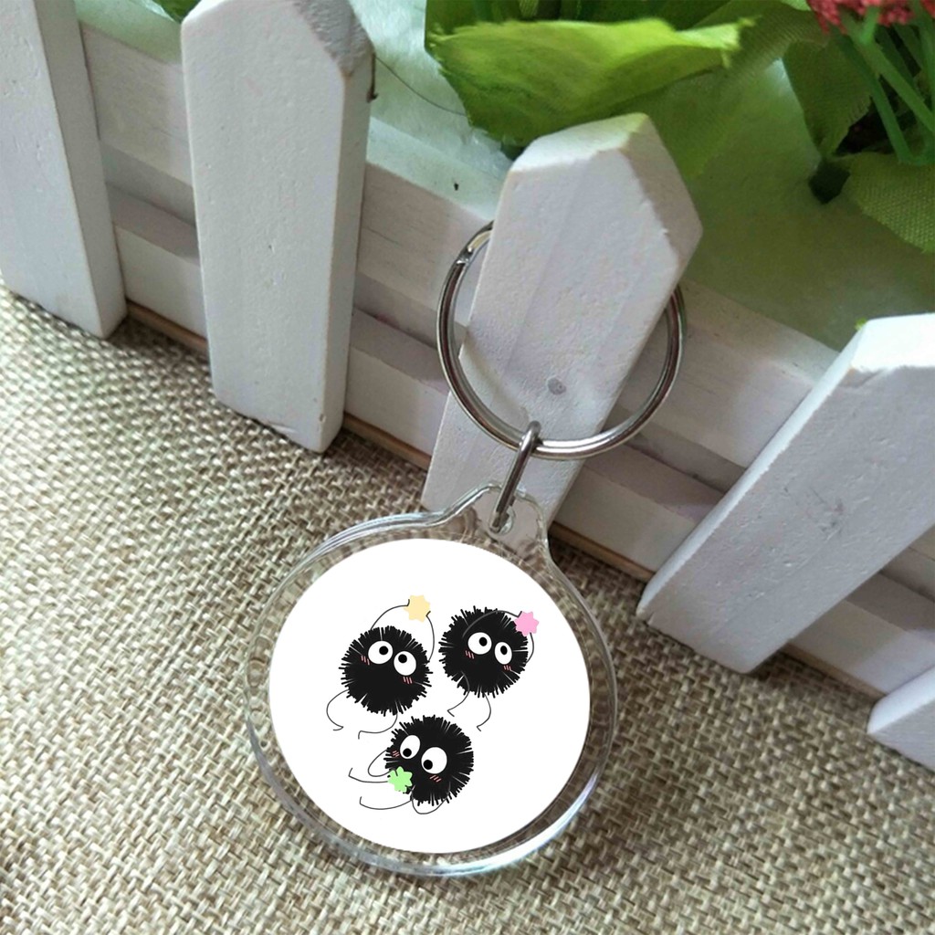 ( Tròn ) Móc khóa IN HÌNH BỒ HÓNG My Neighbor Totoro Hàng Xóm Của Tôi Là Totoro anime chibi đáng yêu tiện lợi