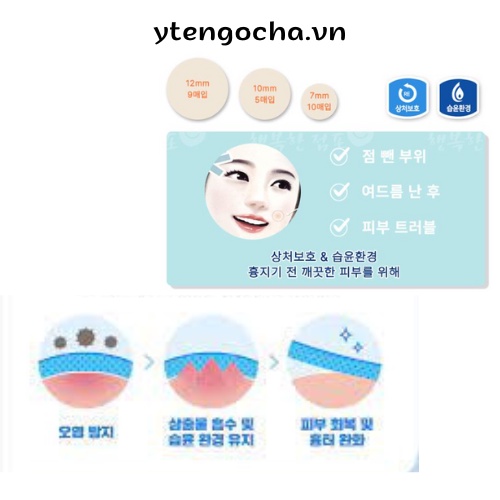 Miếng dán mụn Somaderm Spot 24pcs, 3 size, 24 miếng, băng dán hydrocolloid hút dịch, hút mụn liền da, hạn chế sẹo