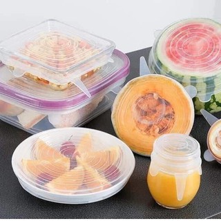 Bộ 6 Màng Bọc Silicon, Nắp Đậy Silicon Siêu Dai, Bảo Quản Thực Phẩm