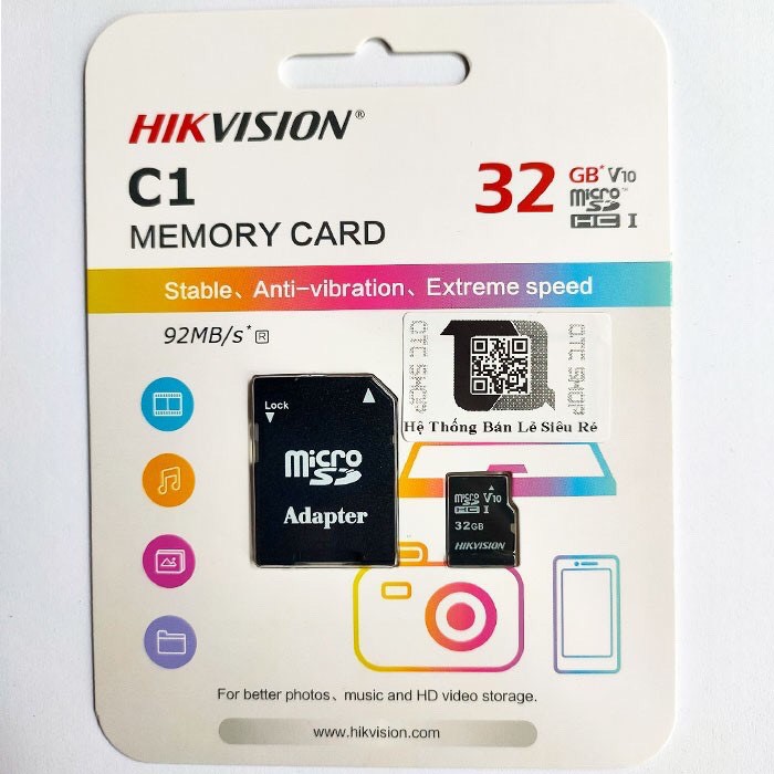 (Kèm Adapter) Thẻ Nhớ HIKVISION 32GB 92MB/S