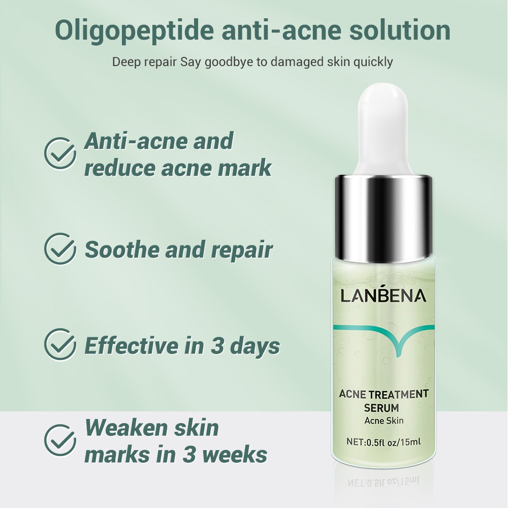 Serum LANBENA Vitamin C trắng da Axit Hyaluronic giảm mụn se khít lỗ chân lông tinh chất vàng 24K chống lão hóa 15ml