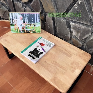Bàn ngồi bệt (40*80 cao 32cm) mặt gỗ cao su bo gốc cạnh