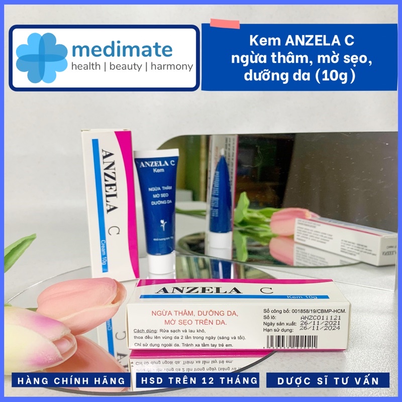 Kem Anzela C mờ thâm, mờ sẹo, dưỡng da (tuýp 10g)