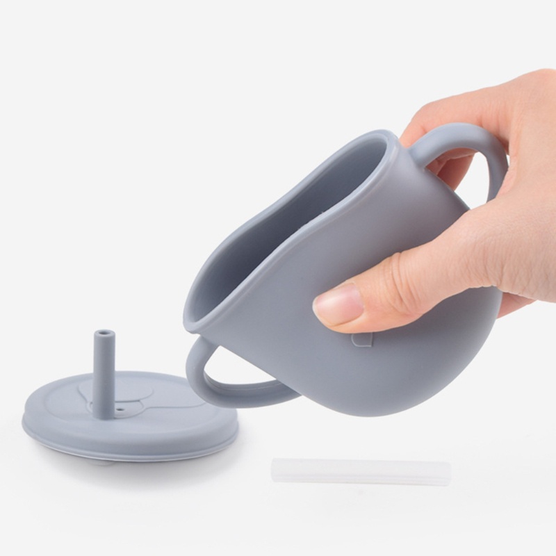 Cốc Tập Uống Nước Có Tay Cầm Và Ống Hút Bằng Silicone Cho Bé