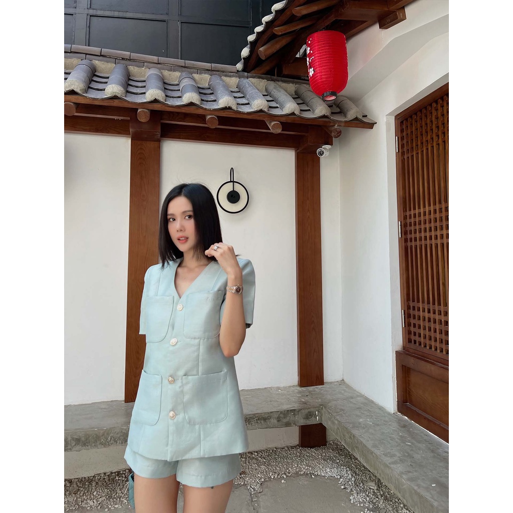 Set Nữ Áo Blazer 4 Pockets, Chất Vải Taffta xước Thoải Mái, WSD000350, SOMEHOW