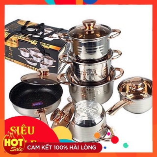 [RẺ] Bộ Nồi Đức Hoàng Gia ENGELBERG Chính Hãng 6 Món 12 Chi Tiết Nâng Tầm Gian Bếp,Gbear_Shop Hàng Loại 1 Đủ Cân