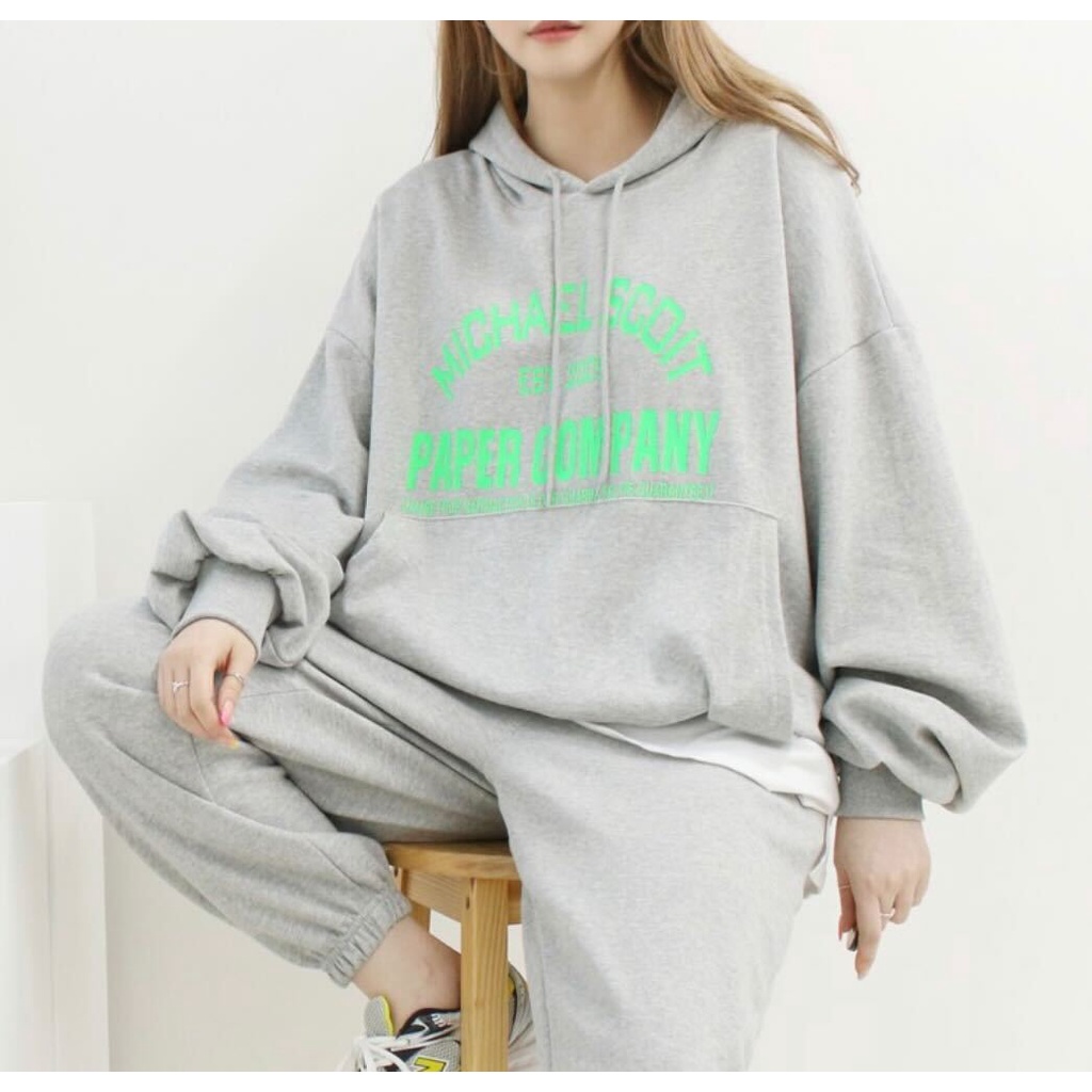 Set 3 món áo hoodie, quần jogger và áo thun trắng