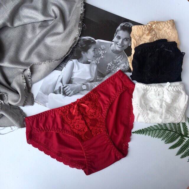 Bộ 4 Quần lót cotton Lạnh Phối ren Mềm đẹp , Nơ dễ thương