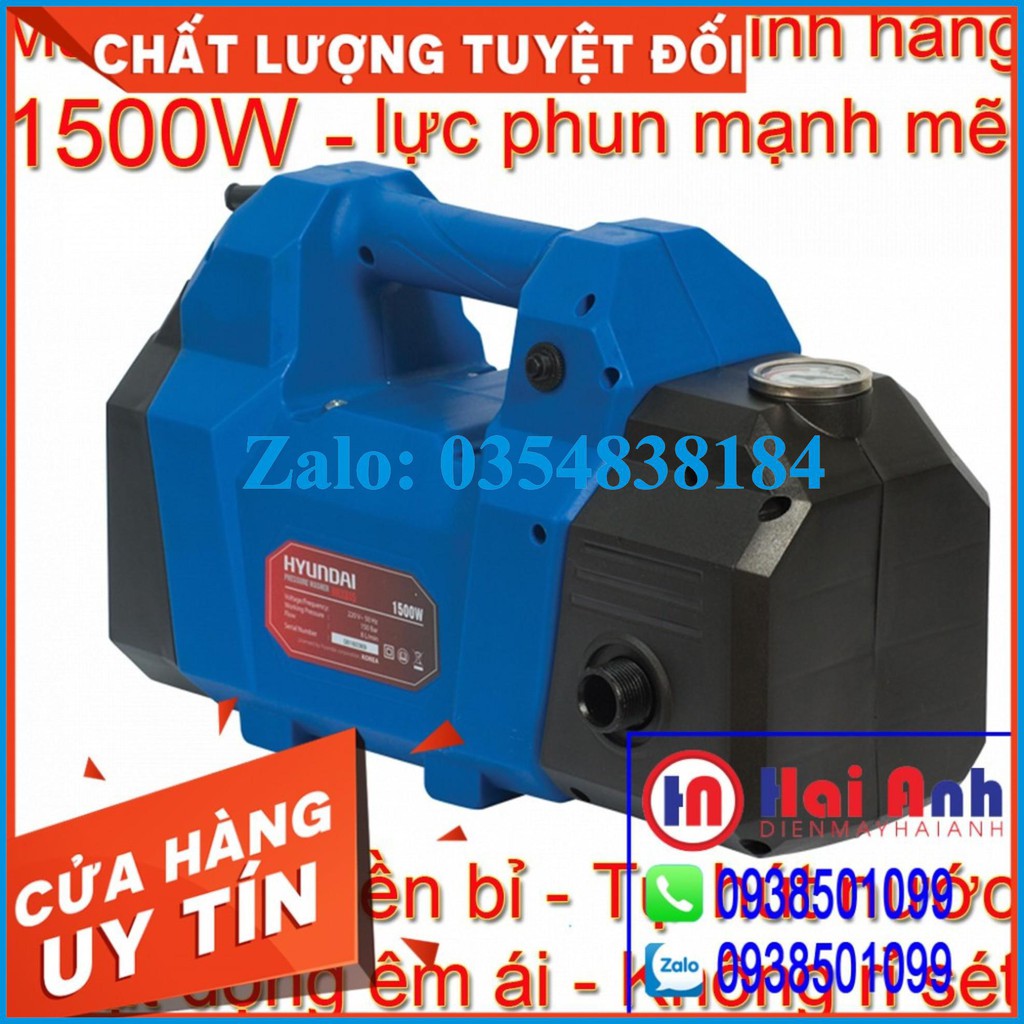 Máy xịt rửa xe mini áp lực cao Hyundai HRX815 chính hãng - Tự hút phun nước vệ sinh xe máy, ô tô. BH 6 tháng