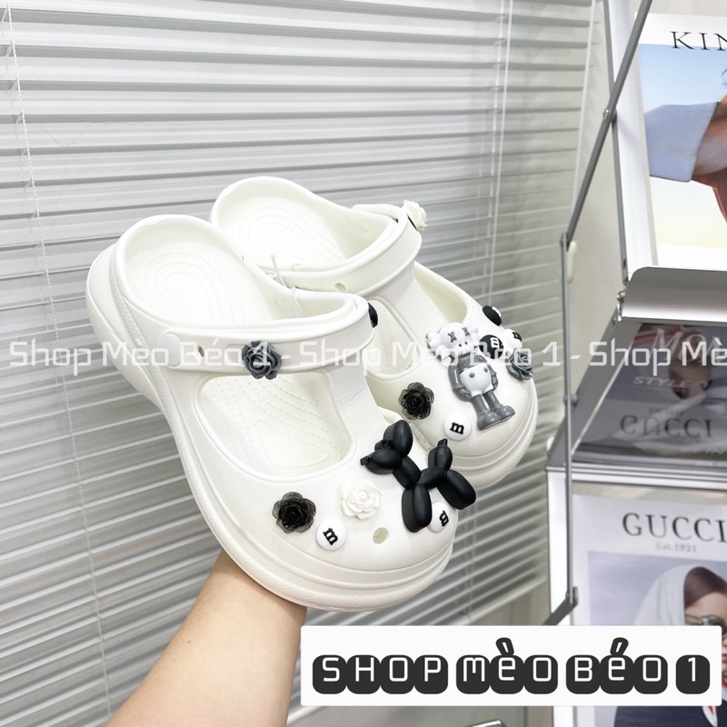 Sục cross sticker hề đế cao mũi tròn fullbox hàng quảng châu cao cấp