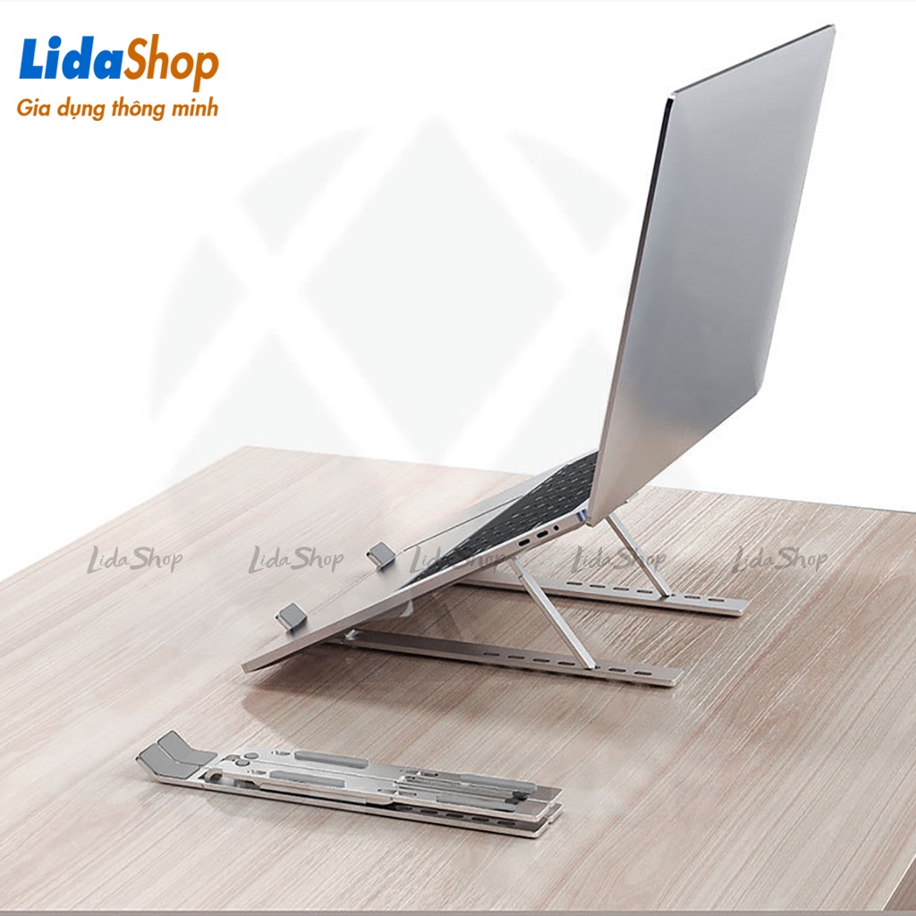 Giá đỡ LAPTOP, MACBOOK, IPAD bằng nhôm có thể điều chỉnh được độ cao, đế tản nhiệt laptop, đế kê laptop nhôm gấp gọn