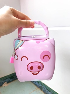 Két sắt mini hình con lợn cho bé