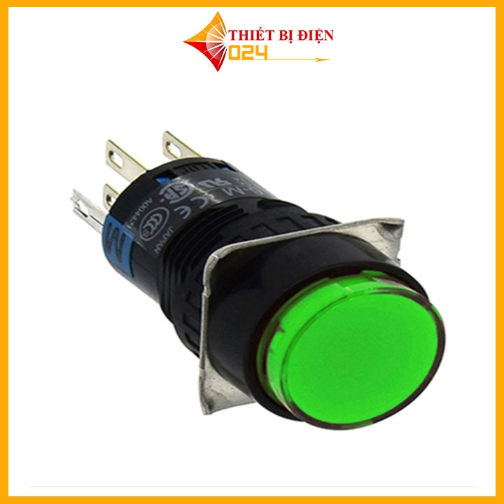 Nút Nhấn Đề 16mm-220VAC AL6- M Nhấn Nhả Có Đèn 5 chân