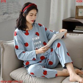 Bộ đồ ngủ dài tay họa tiết dễ thương - Micha D78