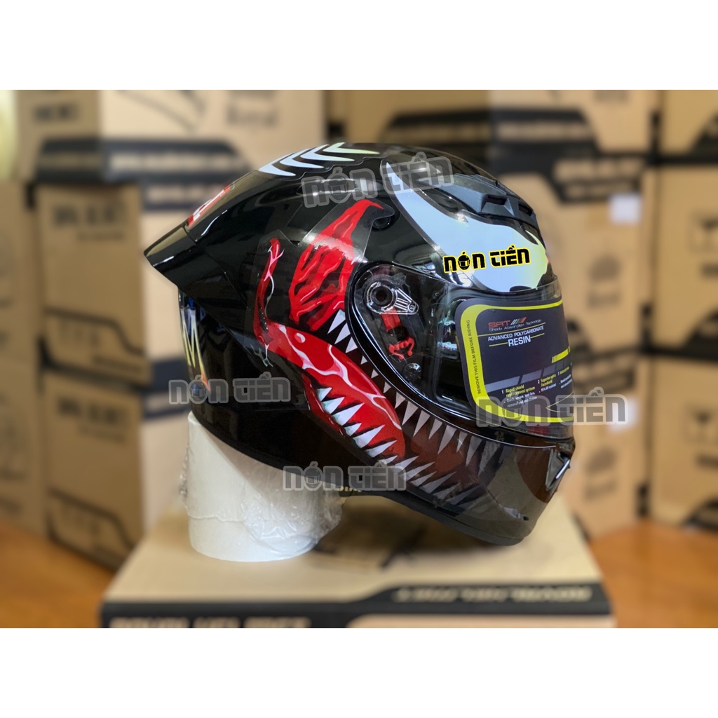 Mũ Full Face 2 Kính Royal M266 bản tem VENOM V1 cực đẹp, MUA 1 mũ  TẶNG 1 quà , Bảo hành 12 tháng