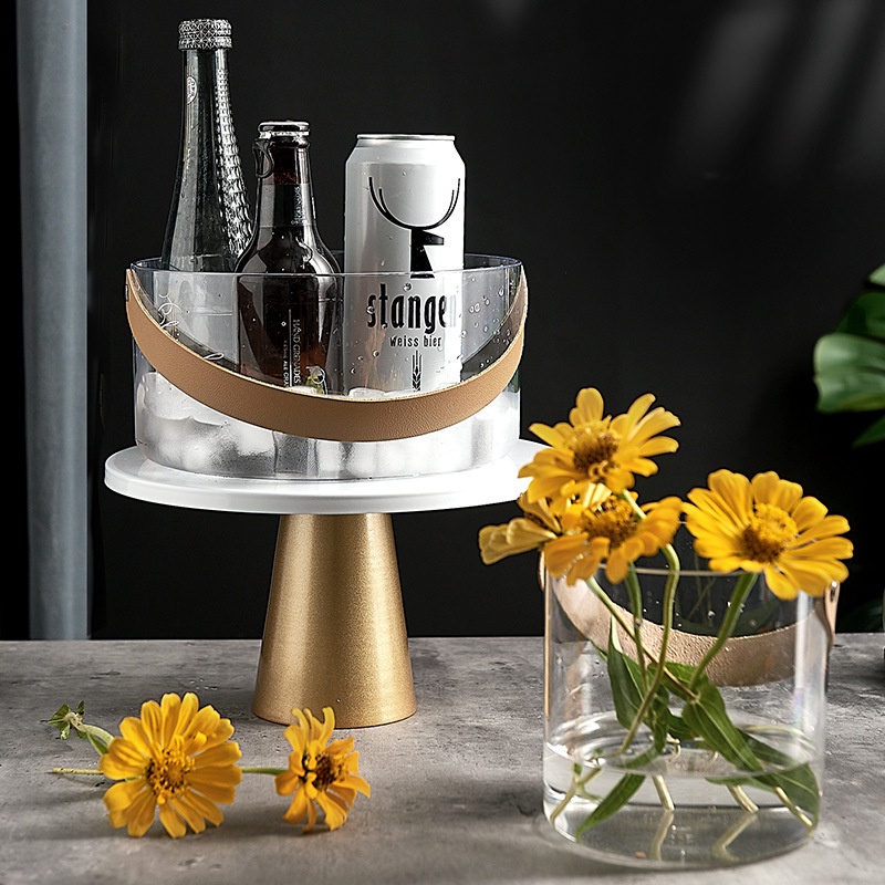 Xô đựng nước đá Ossayi giữ lạnh bia rượu có tay cầm tiện lợi