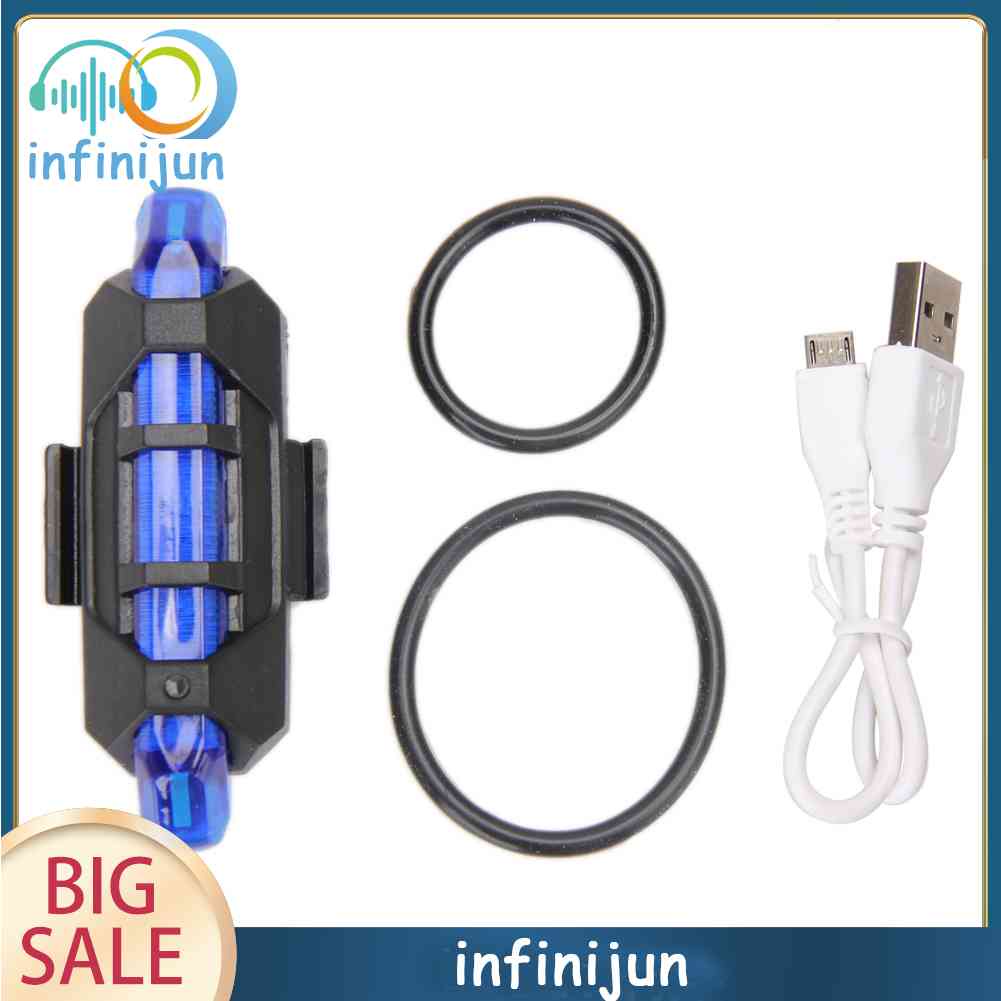 Đèn LED 5 Bóng Gắn Đuôi Xe Đạp Có Thể Sạc Lại Bằng Cổng USB