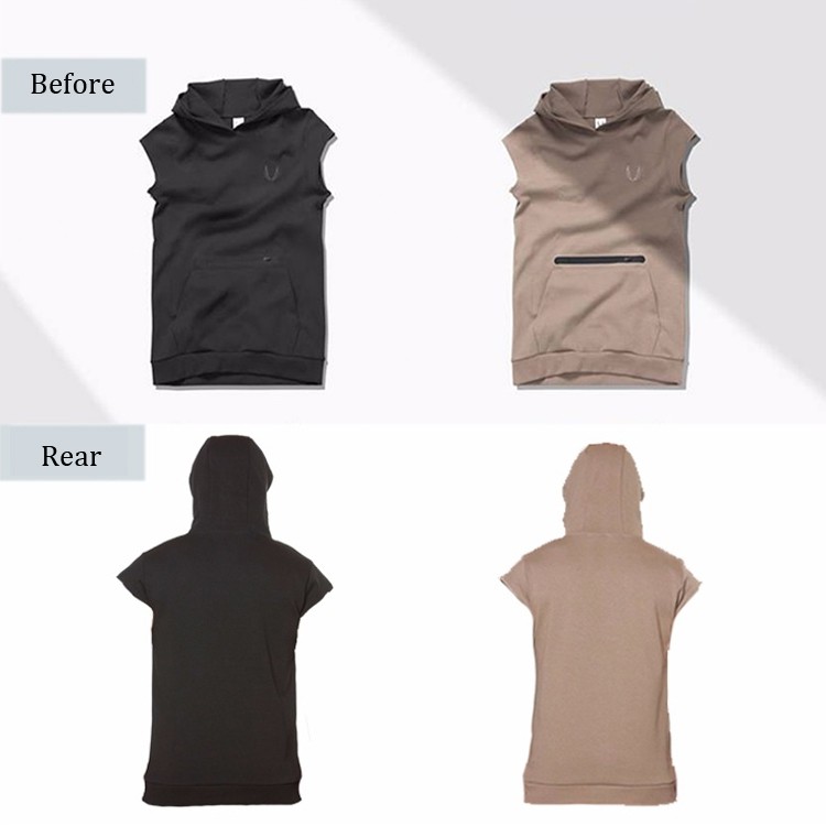 Wing Cotton Short-sleeved Sports Casual Hoodie Fashion Men's Training Coat Embroidered logo