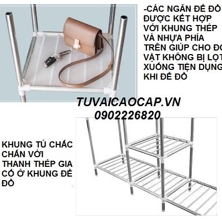 tủ đựng quần áo vải loại 1 khung thép titan Tủ vải Metal 4 buồng 2m1 | BigBuy360 - bigbuy360.vn