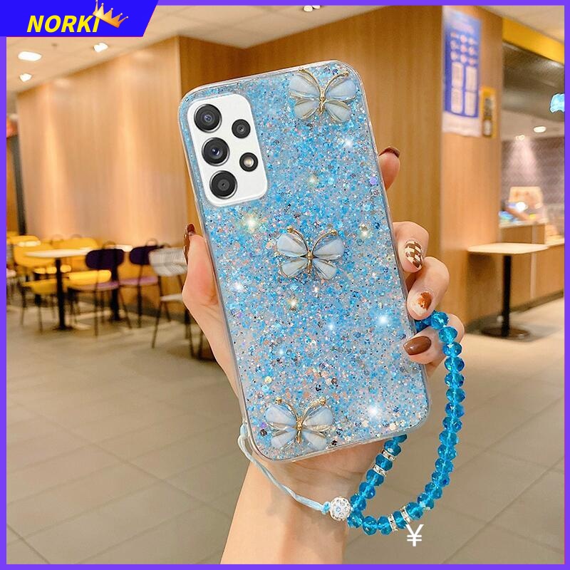 Ốp Điện Thoại Silicon Mềm Kim Tuyến Hình Bướm 3D Cho Samsung Galaxy A13 A23 A33 A53 A73 A72 A52 A52S A02 A02S A03 A03S M02
