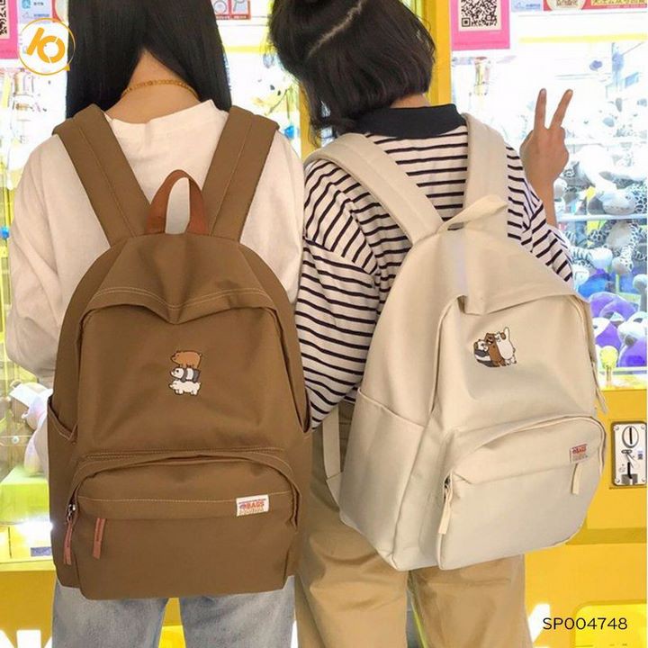 Balo ulzzang ,vintage, Bare Bears dành cho học sinh nam nữ - SP004748