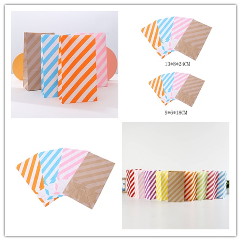 Set 10 Túi Giấy Đựng Bánh Kẹo / Món Tráng Miệng Nhiều Màu Sắc Phong Cách Đơn Giản Qipin