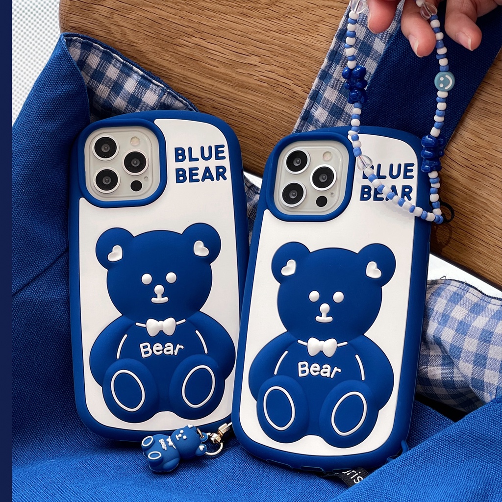 Ốp Điện Thoại Silicon In Hình Gấu Klein Cho Iphone 6 6s 7 8 plus X XR XS 11 12 13 Pro max