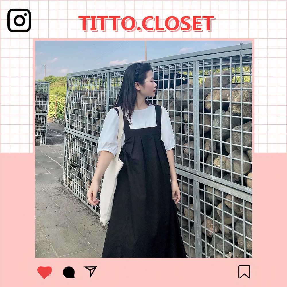 Set Yếm Dài + Áo Tay Bồng Ulzzang - Doris Set - Ảnh Thật - Titto Closet