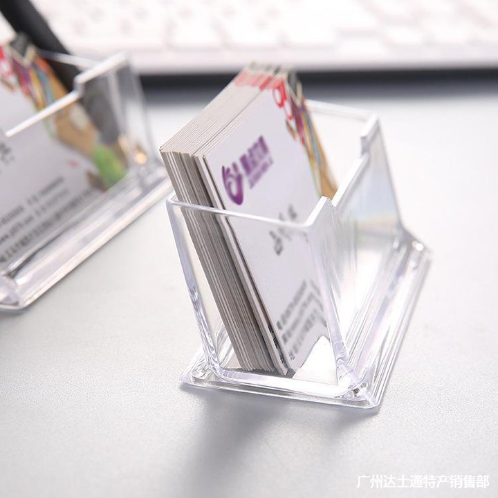 Hộp kệ đựng card bút thẻ ATM vé xe bus Clear Desktop Business Card Holder nhỏ gọn cho văn phòng