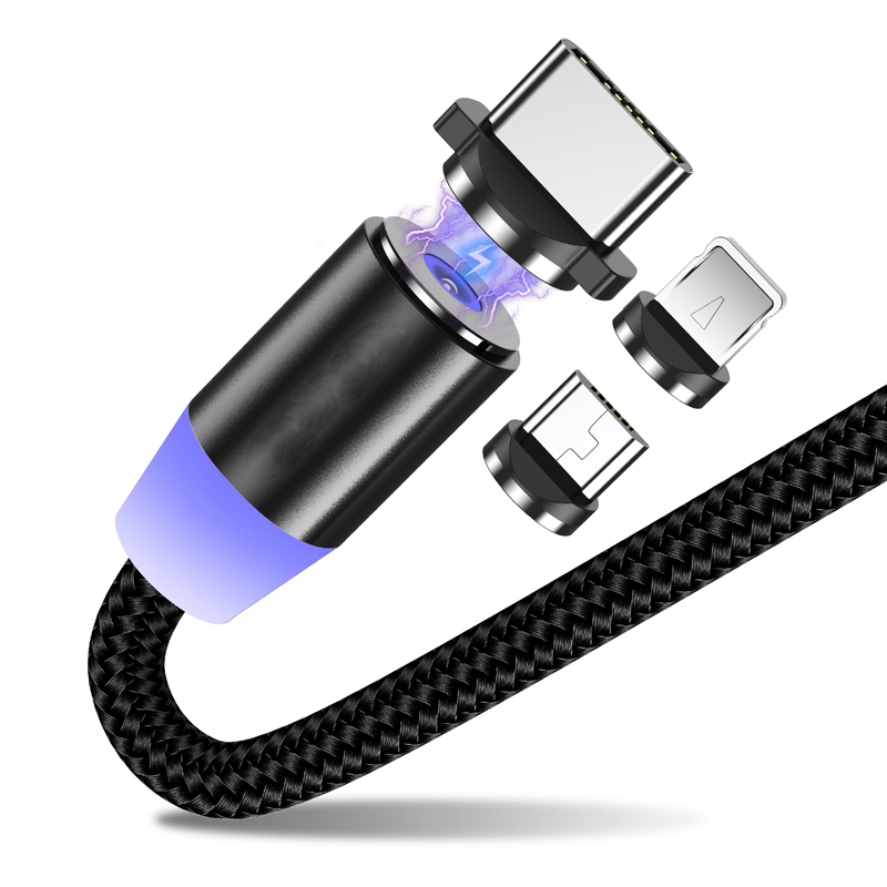 LED Braided USB Cable / & Type C & Micro USB Fast Charging Cable / Charger Cable Line / For for iphone Android phone Huawei xiaomi samsung Vivo