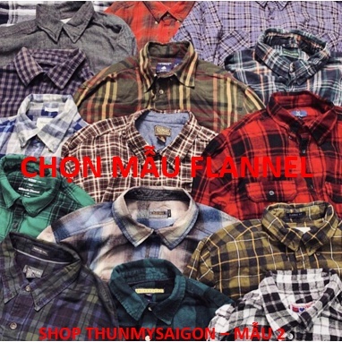 Áo Sơ mi caro 2hand, Áo Sơ mi flannel 2hand chọn Màu , chọn Size - mẫu 2 - thunmysaigon