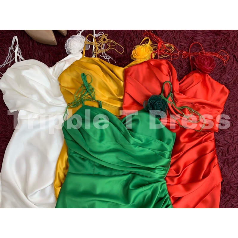 Đầm maxi body 2 dây chuỗi vai xẻ đùi TRIPBLE T DRESS - size S/M/L - MS387V
