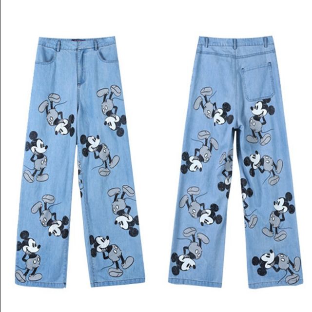 Quần jeans hoạt hình Tom and Jerry chuột Mickey