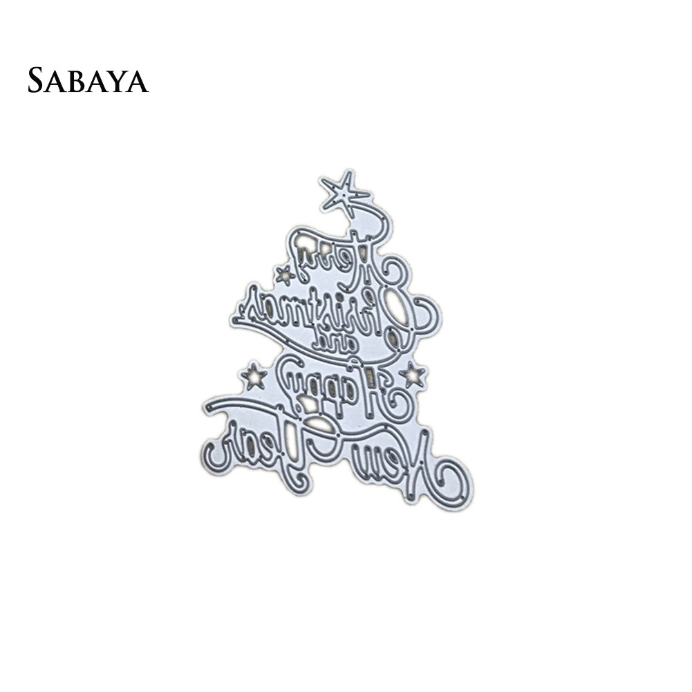 Khuôn cắt giấy hình chữ Merry Christmas trang trí tập ảnh bằng kim loại