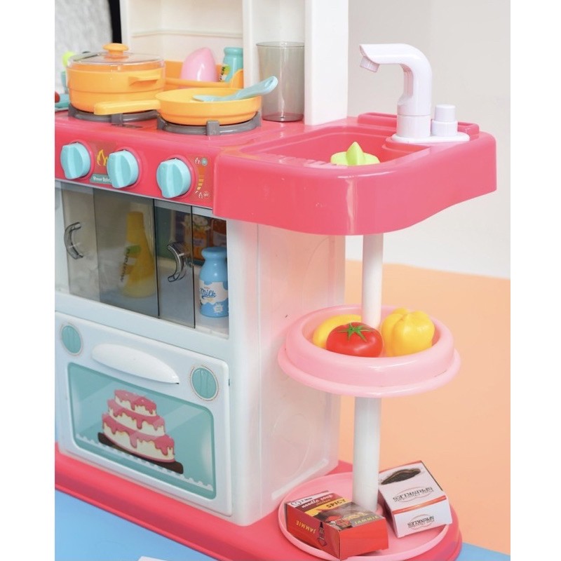 Bộ bếp hồng nấu ăn cao cấp đa năng có âm thanh, nhạc, hơi nước cao 72cm - 43 chi tiết home kitchen