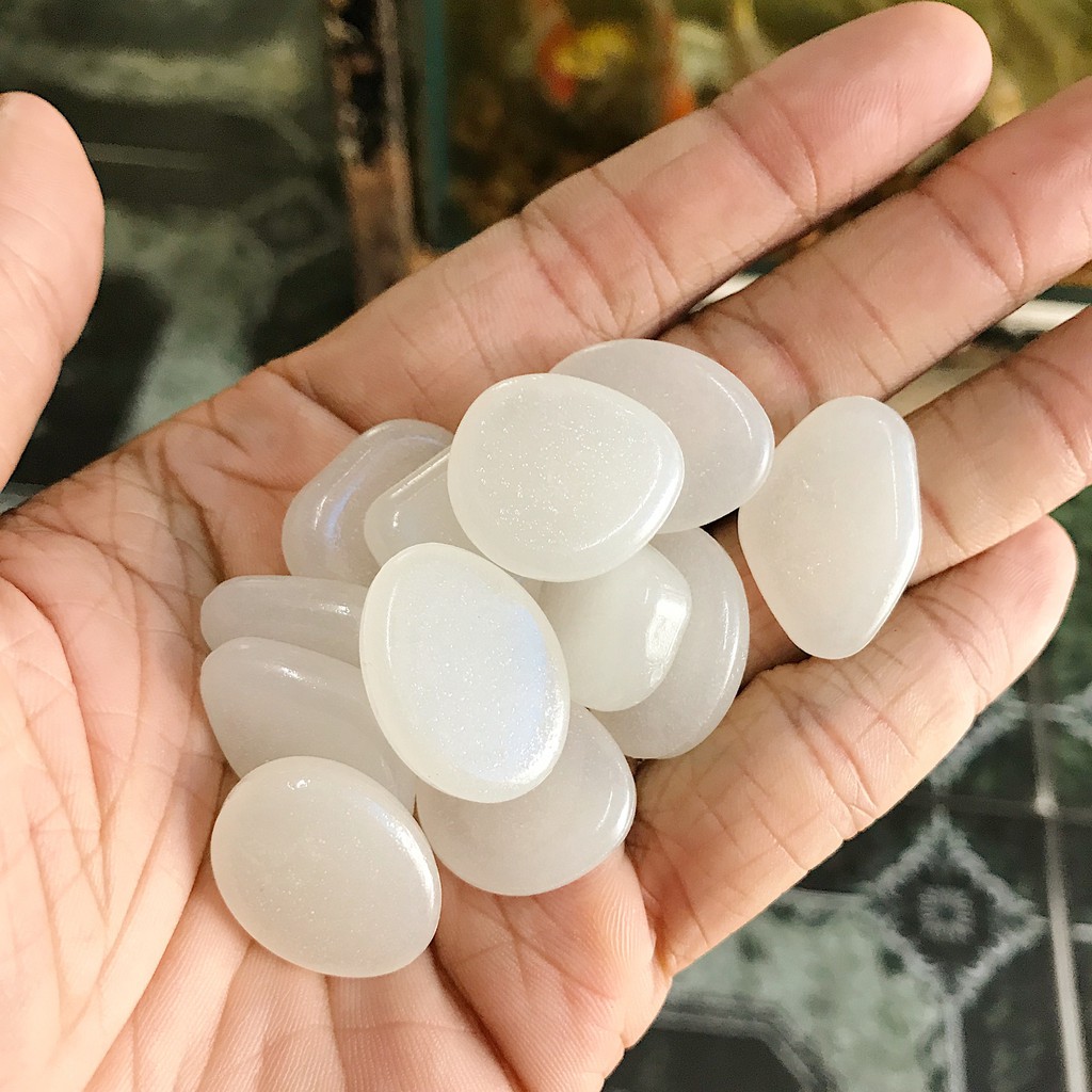 BỊCH 100 VIÊN ĐÁ CỤI DẠ QUANG TRẮNG XANH TRANG TRÍ HỒ CÁ NON BỘ CHẬU CÂY TRANG TRÍ NHÀ CỬA