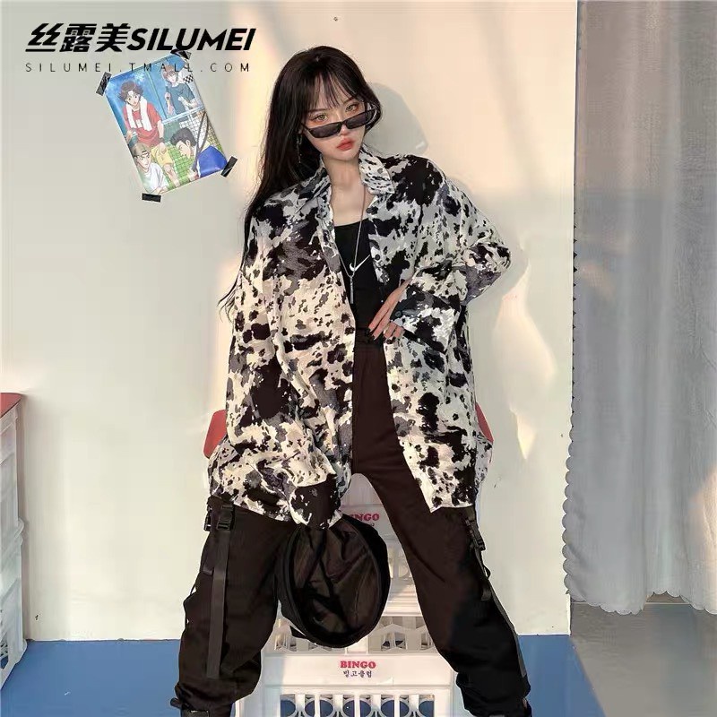 Sơ mi loang RUBY HOUSE86 chất von lụa mềm mát mịn from rộng unisex hot hit